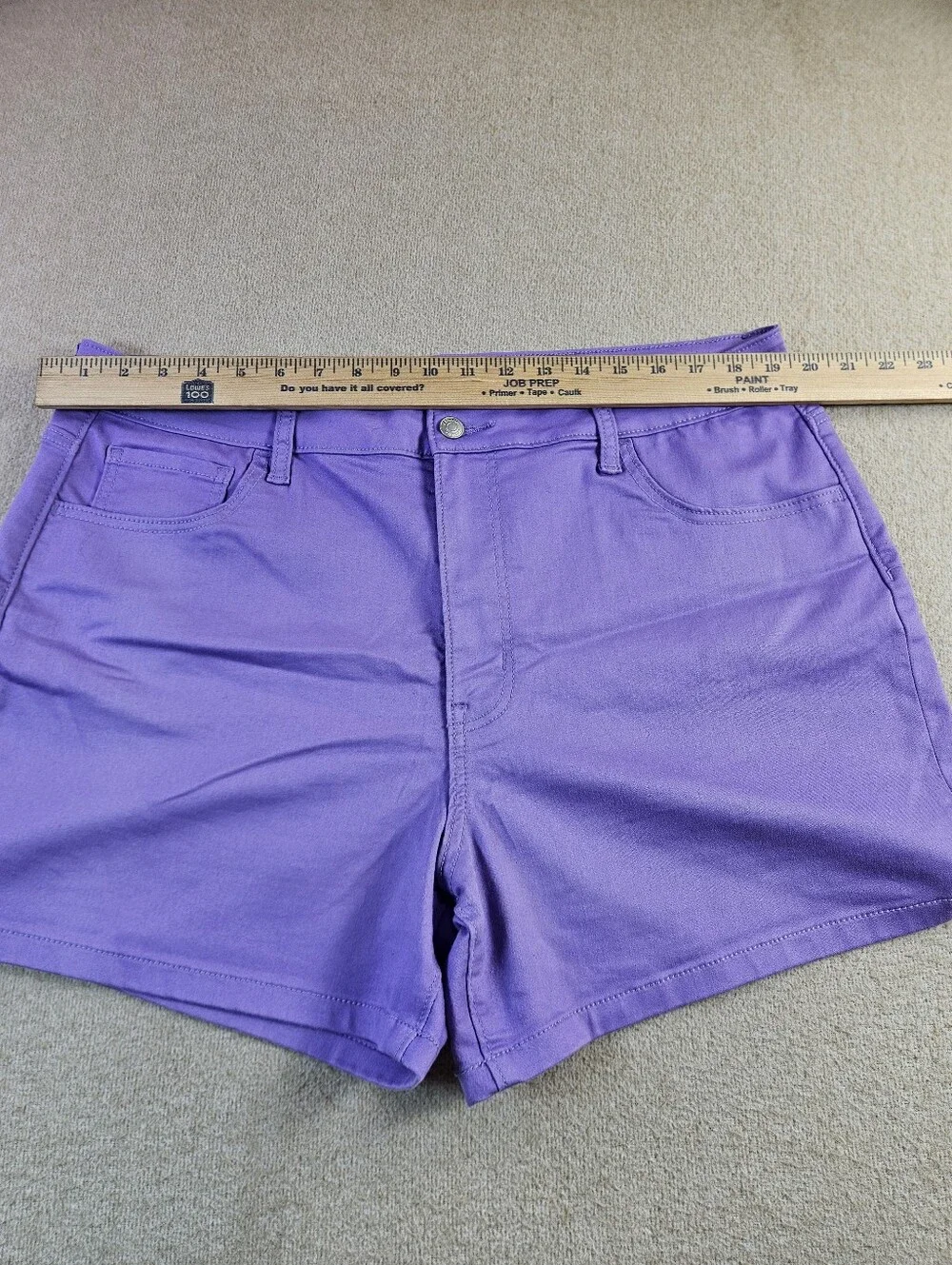 Zenana Purple High Waisted Stretch Denim Shorts Women's Plus Size 2X